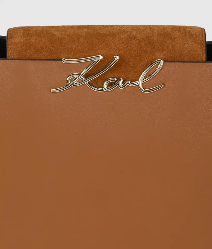 Sac à poignée supérieure en daim K/Signature Sac à poignée supérieure en daim K/Signature