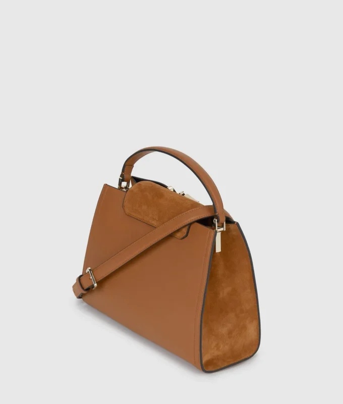 Sac à poignée supérieure en daim K/Signature Sac à poignée supérieure en daim K/Signature