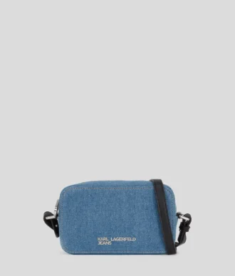 SAC POUR APPAREIL PHOTO EN DENIM AVEC LOGO MÉTALLIQUE