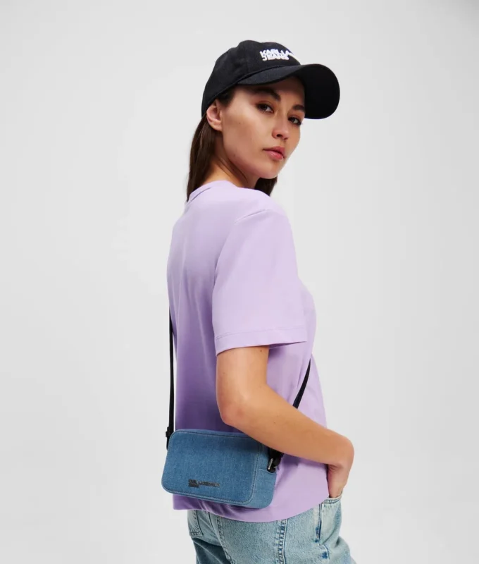 SAC POUR APPAREIL PHOTO EN DENIM AVEC LOGO MÉTALLIQUE