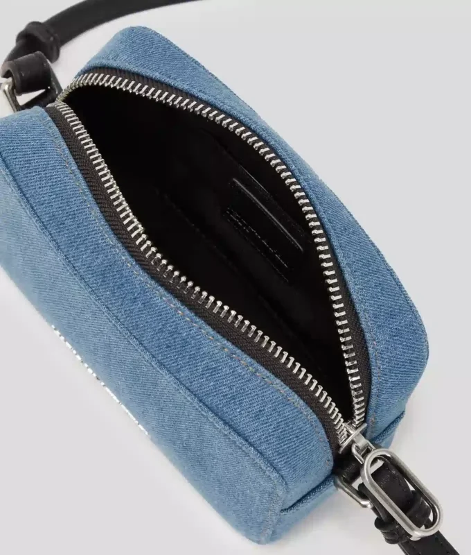 SAC POUR APPAREIL PHOTO EN DENIM AVEC LOGO MÉTALLIQUE