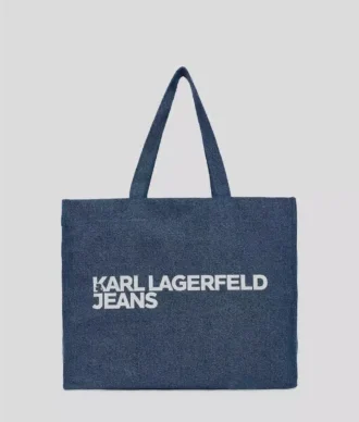 SAC SHOPPER EN DENIM AVEC LOGO