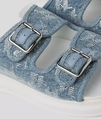 SANDALES KAPRI EN DENIM AVEC STRASS
