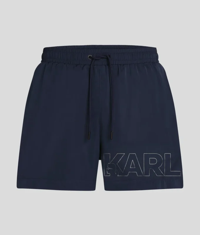 SHORT DE BAIN COURT AVEC LOGO MÉTALLIQUE SHORT DE BAIN COURT AVEC LOGO MÉTALLIQUE