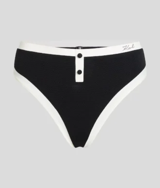 SλιPS DE BIKINI MONOCHROME À TAILLE HAUTE