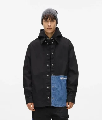Surchemise à empiècements en denim