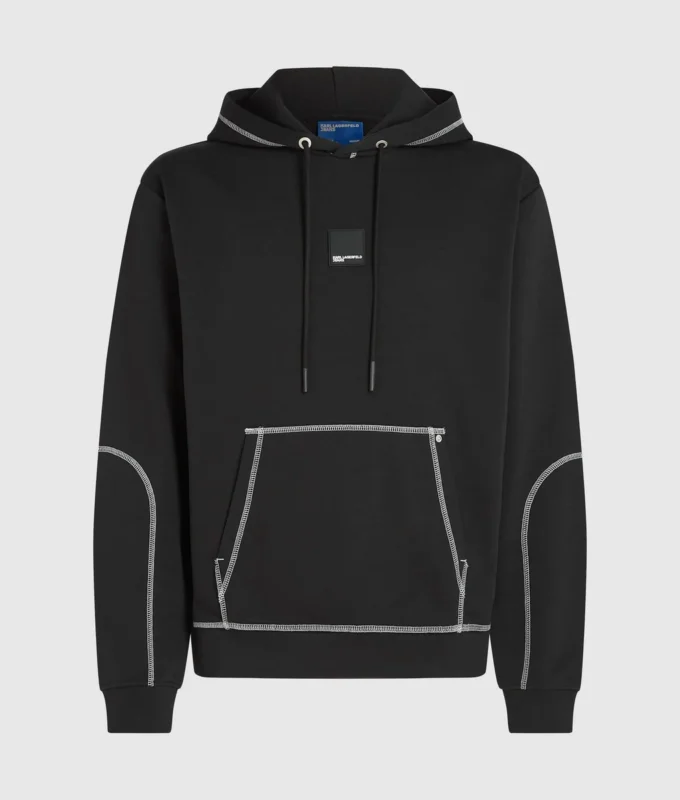 Sweat à capuche avec coutures contrastées