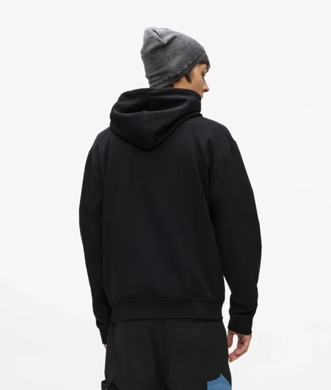 Sweat à capuche avec poche kangourou en denim