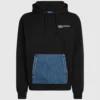 Sweat à capuche avec poche kangourou en denim
