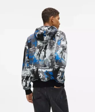 Sweat à capuche effet peinture intégral