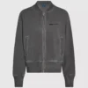Sweat-shirt bomber délavé à fermeture éclair Sweat-shirt bomber délavé à fermeture éclair