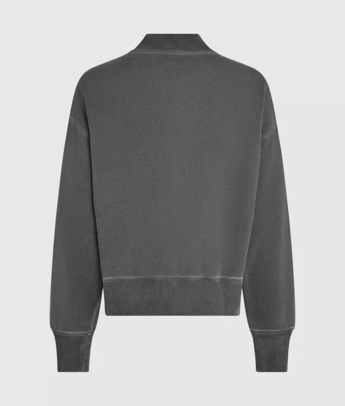 Sweat-shirt bomber délavé à fermeture éclair Sweat-shirt bomber délavé à fermeture éclair