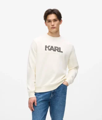 Sweat-shirt à col rond et logo