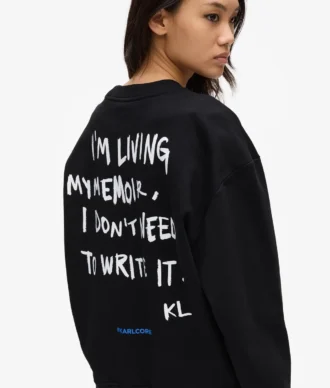 Sweat-shirt décontracté avec citation de Karl