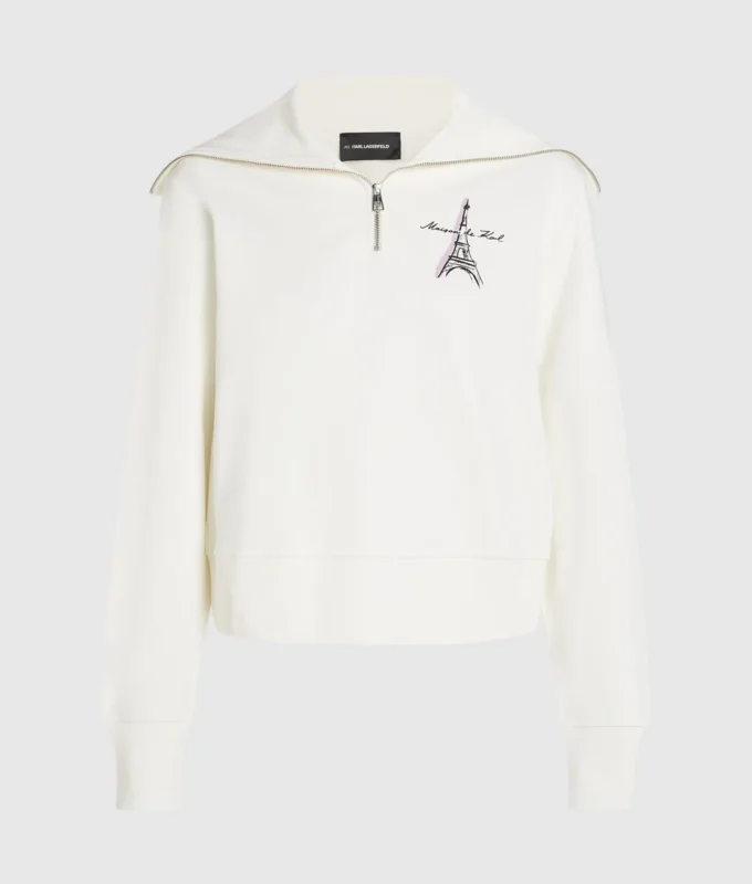 Sweat-shirt à demi-zip Paris Sketch Sweat-shirt à demi-zip Paris Sketch