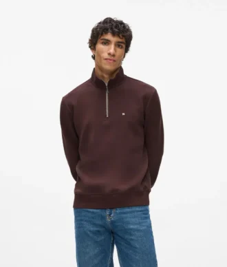 Sweat-shirt à fermeture éclair quart de longueur