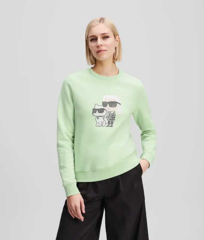 SWEAT-SHIRT RHINESTONE IKON KARL & CHOUPETTE SWEAT-SHIRT RHINESTONE IKON KARL & CHOUPETTE