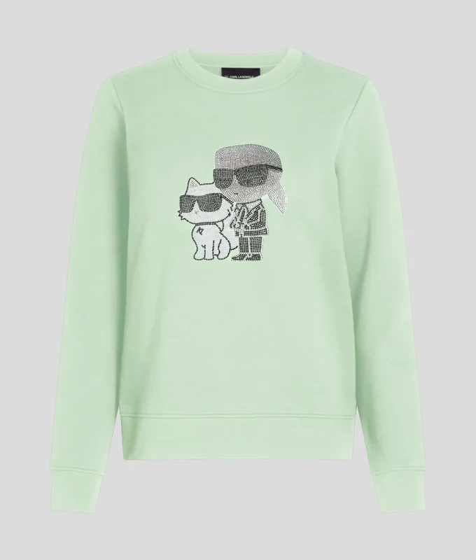 SWEAT-SHIRT RHINESTONE IKON KARL & CHOUPETTE SWEAT-SHIRT RHINESTONE IKON KARL & CHOUPETTE