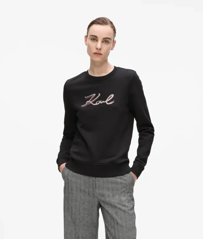 Sweat-shirt Signature à paillettes Sweat-shirt Signature à paillettes