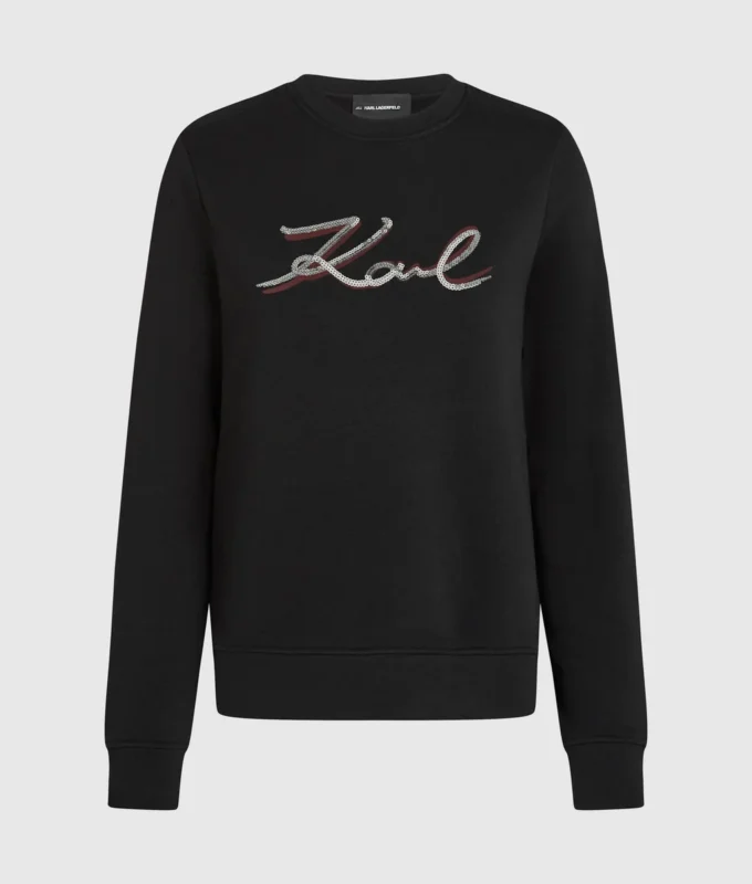 Sweat-shirt Signature à paillettes Sweat-shirt Signature à paillettes