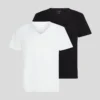 T-SHIRT À COL EN V AVEC LOGO – LOT DE 2