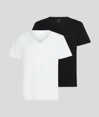 T-SHIRT À COL EN V AVEC LOGO – LOT DE 2 T-SHIRT À COL EN V AVEC LOGO – LOT DE 2
