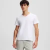 T-SHIRT À COL EN V AVEC LOGO – LOT DE 2