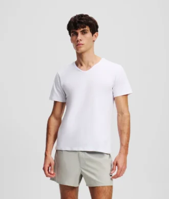 T-SHIRT À COL EN V AVEC LOGO – LOT DE 2 T-SHIRT À COL EN V AVEC LOGO – LOT DE 2