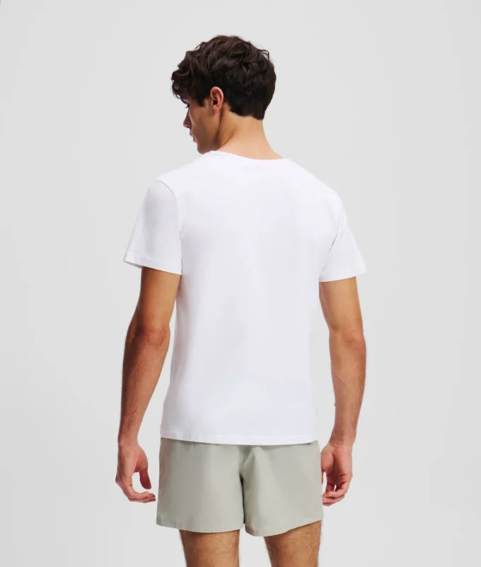 T-SHIRT À COL EN V AVEC LOGO – LOT DE 2