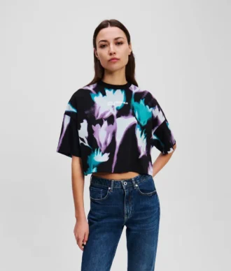 T-SHIRT COURT À IMPRIMÉ FLORAL