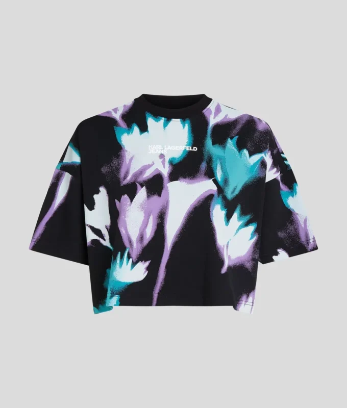 T-SHIRT COURT À IMPRIMÉ FLORAL