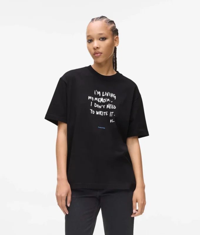 T-shirt décontracté avec citation de Karl T-shirt décontracté avec citation de Karl