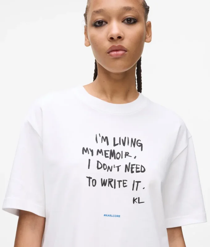 T-shirt décontracté avec citation de Karl T-shirt décontracté avec citation de Karl
