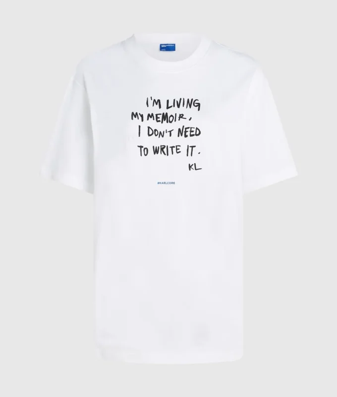 T-shirt décontracté avec citation de Karl T-shirt décontracté avec citation de Karl