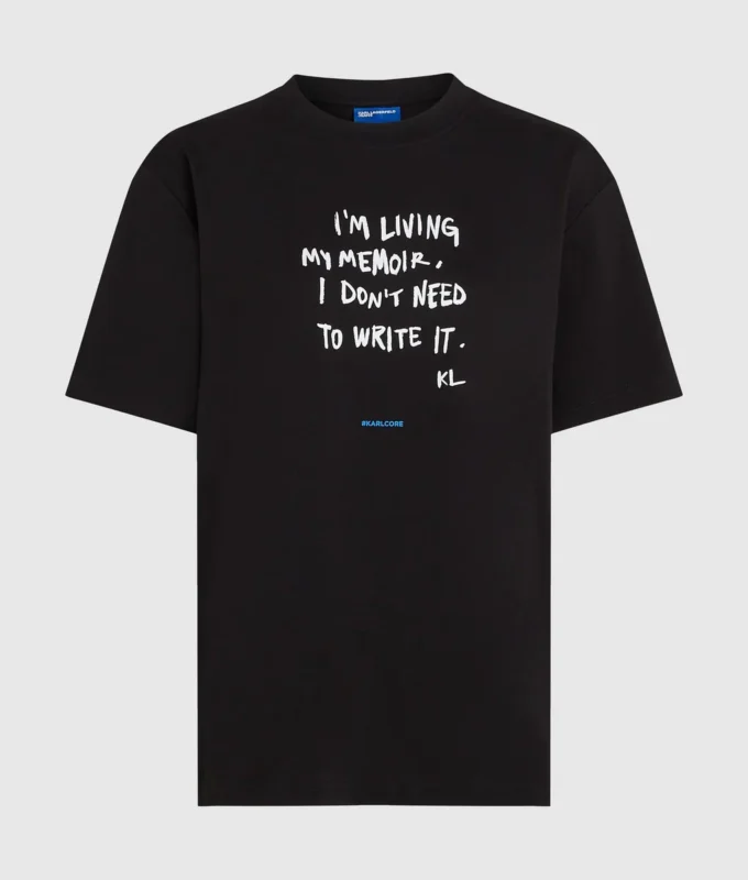 T-shirt décontracté avec citation de Karl T-shirt décontracté avec citation de Karl
