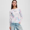 T-SHIRT EN MAILLE À IMPRIMÉ FLORAL T-SHIRT EN MAILLE À IMPRIMÉ FLORAL