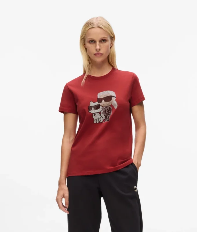 T-SHIRT IKON KARL & CHOUPETTE RHINESTONE T-SHIRT IKON KARL & CHOUPETTE RHINESTONE