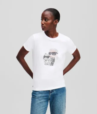 T-SHIRT IKON KARL & CHOUPETTE RHINESTONE