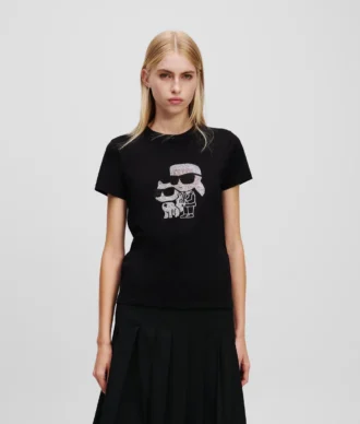 T-SHIRT IKON KARL & CHOUPETTE RHINESTONE