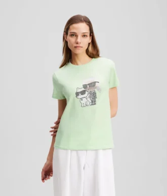 T-SHIRT IKON KARL & CHOUPETTE RHINESTONE