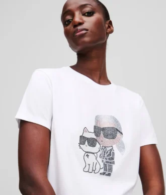 T-SHIRT IKON KARL & CHOUPETTE RHINESTONE