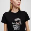 T-SHIRT IKON KARL & CHOUPETTE RHINESTONE T-SHIRT IKON KARL & CHOUPETTE RHINESTONE