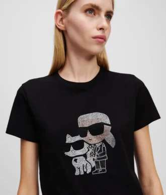 T-SHIRT IKON KARL & CHOUPETTE RHINESTONE