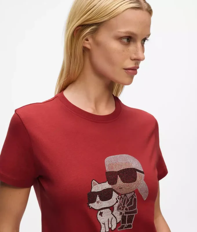 T-SHIRT IKON KARL & CHOUPETTE RHINESTONE T-SHIRT IKON KARL & CHOUPETTE RHINESTONE