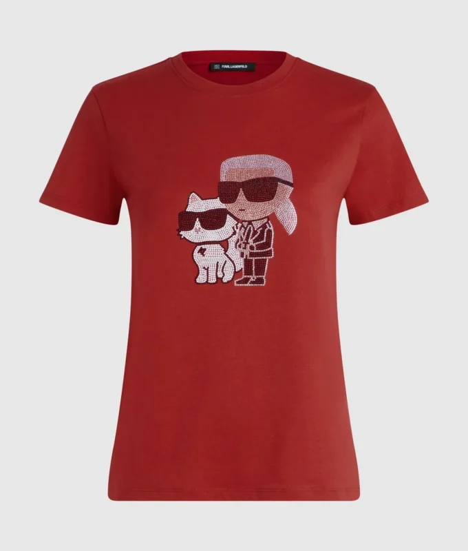 T-SHIRT IKON KARL & CHOUPETTE RHINESTONE T-SHIRT IKON KARL & CHOUPETTE RHINESTONE
