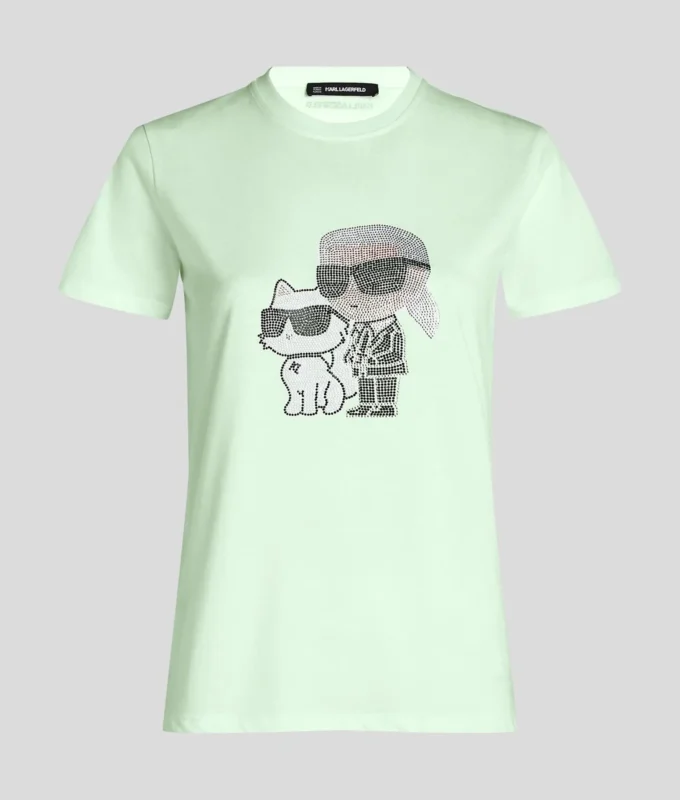 T-SHIRT IKON KARL & CHOUPETTE RHINESTONE T-SHIRT IKON KARL & CHOUPETTE RHINESTONE