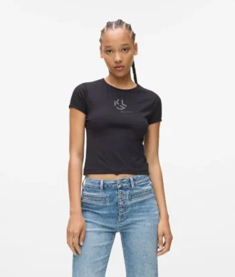 T-shirt à monogramme clouté