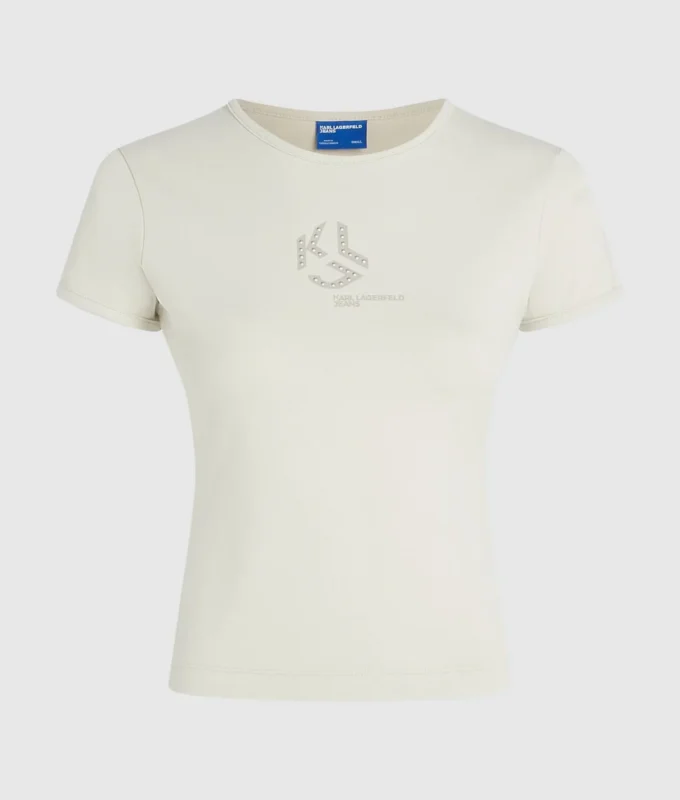 T-shirt à monogramme clouté T-shirt à monogramme clouté