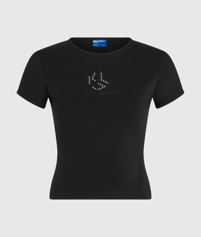 T-shirt à monogramme clouté T-shirt à monogramme clouté