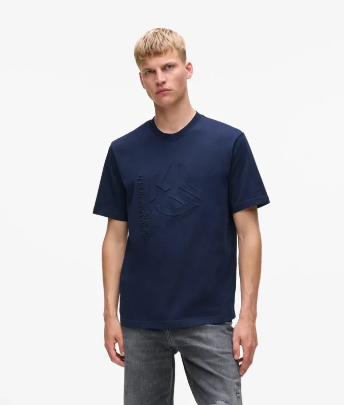 T-shirt à monogramme en relief T-shirt à monogramme en relief